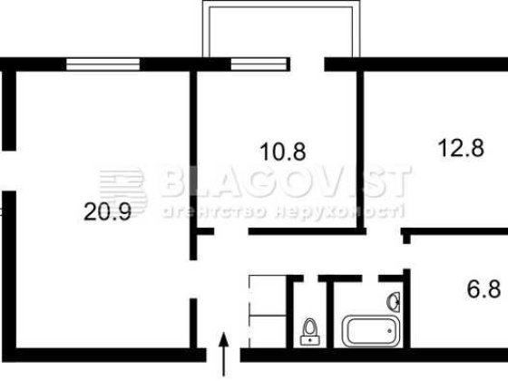 ул Кирилловская 99/1  - 3 х комн квартира 63 м кв Київ