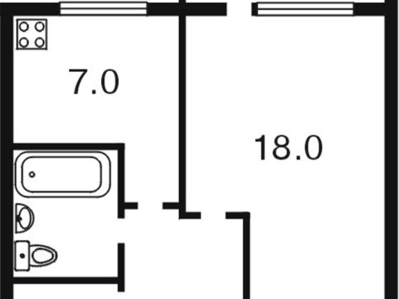 Симиренка, 7а, газ, кімната з нішею Киев