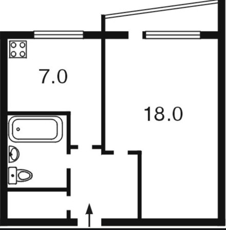 Симиренка, 7а, газ, кімната з нішею - фото 1