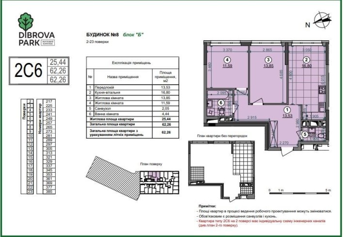 5 поверх 2к квартира ЖК Діброва парк Dibrova Park Сирець - фото 1