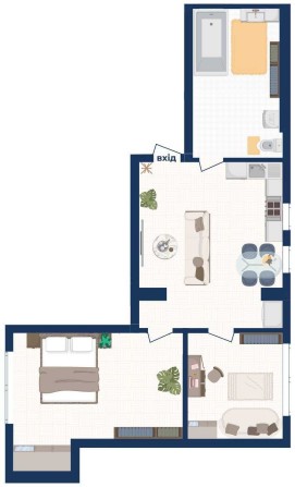 Двокімнатна квартира 77м² в Києві. 3% знижка для військових - фото 1