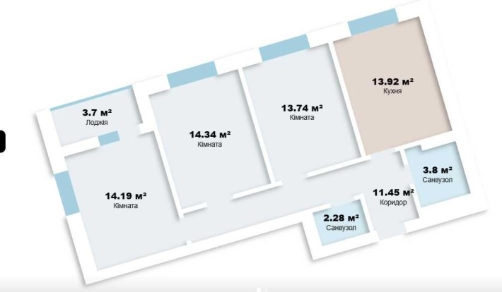 Продаж 3 кімнати 1149$ кв.м. БЕЗ КОМІСІЇ вул.Шевченка (Ближній центр) - фото 1