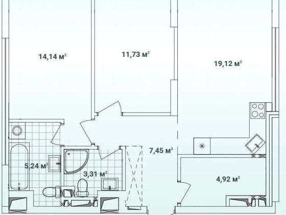 Продаж 2-кімнатної квартири в ЖК Варшавський 3,  просп. Европейского Союза (Правды)  10/7 Киев