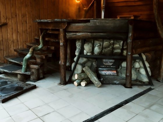 Баня и чан на дровах