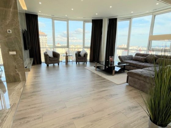 Апартаменты люкс, вид на Днепр с 22эт, панорамные окна! Киев