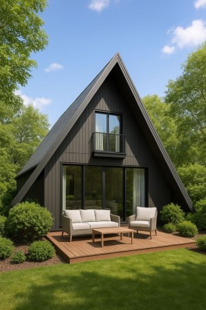 Будинок А-фрейм біля річки (перша лінія) - фото 1