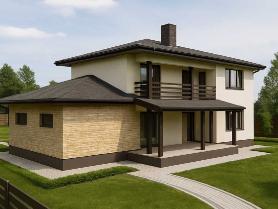 Сучасний будинок з гаражем і терасою — 8 соток, 180 м² Михайловка-Рубежовка