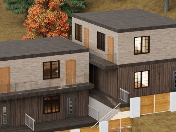 Акція! Двохрівнева квартира з двориком 72м2 Виноградов