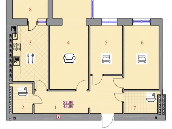 Новобудова 3-кімнатна квартира Дрогобич