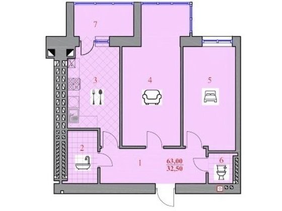 Квартира 63.00 м² у новобудові Дрогобич