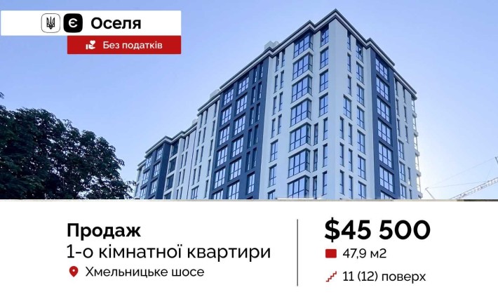 Продається чудова 1-кімн квартира під ЄОселю без податків - фото 1