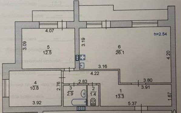 2к.кв площею 71м - фото 1