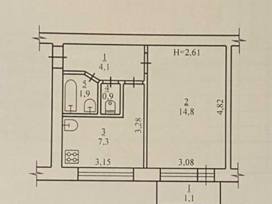 Пропоную до продажу 1-кімнатну квартиру в центрі Канева Канев