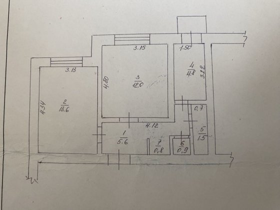 2-кімнатна квартира 39,8кв.м. Костянець Канів