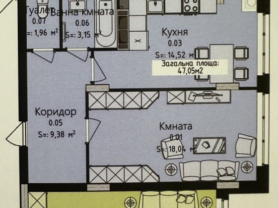 Продам 1-кімнатну квартиру Кам'янець-Подільський