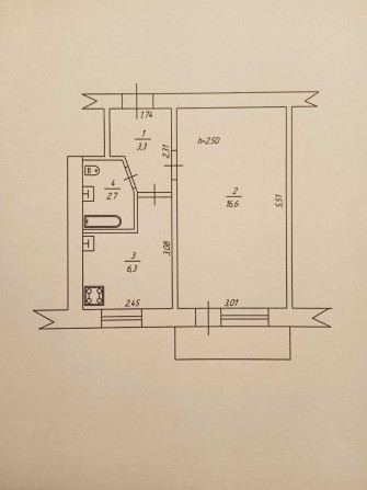 1-кімнатна квартира. Лубни. - фото 1