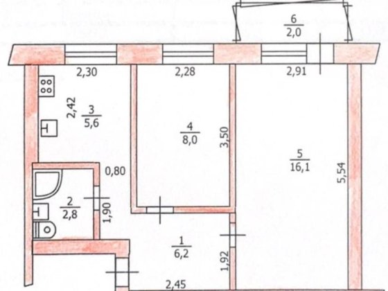 Продам 2х кімнатну квартиру 
2-х кімнатна квартира, 40,7 м/2 Павлоград