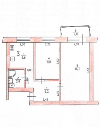 Продам 2х кімнатну квартиру 
2-х кімнатна квартира, 40,7 м/2 - фото 1