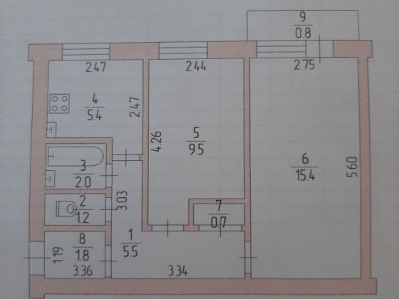 Продам 2х  комнатную квартиру ПХЗ Павлоград