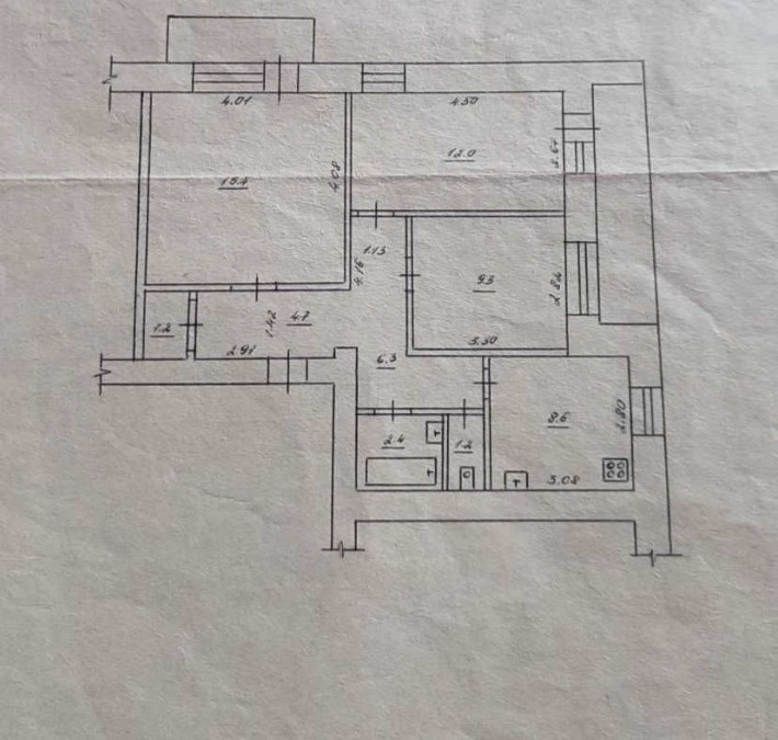 Продам 3х комнатную квартиру в центре 4 этаж - фото 1
