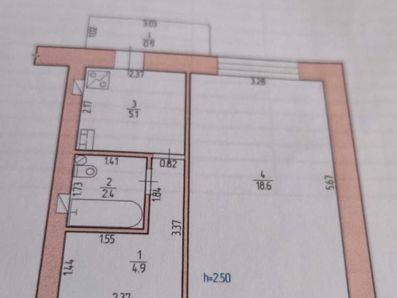 1-комнатная  квартира Шостка