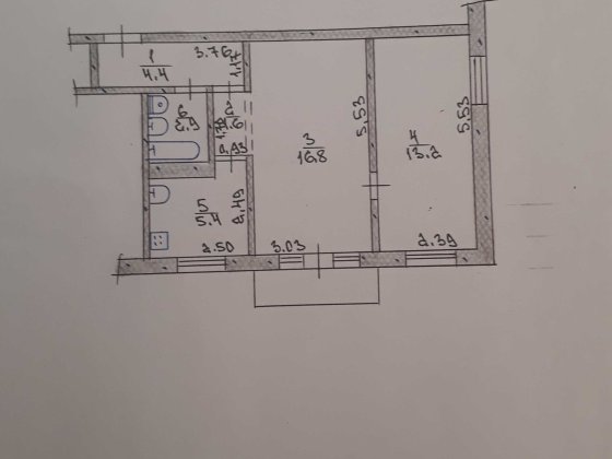 Продам 2-х комнатную квартиру, 5 этаж. Терновка