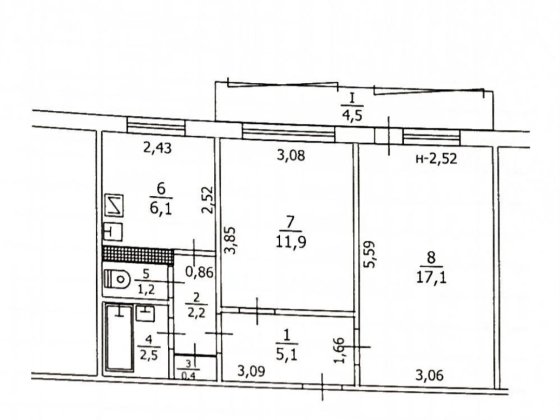 2 кім. квартира на буварі Героїв Космосу Тернівка