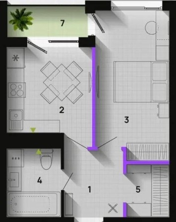 Продаж 1-кімнатна квартира з гардеробною та балконом -ЖК Паркова Алея - фото 1