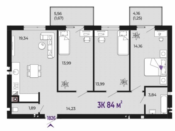 3к квартира в ексклюзивному ЖК Криховцы