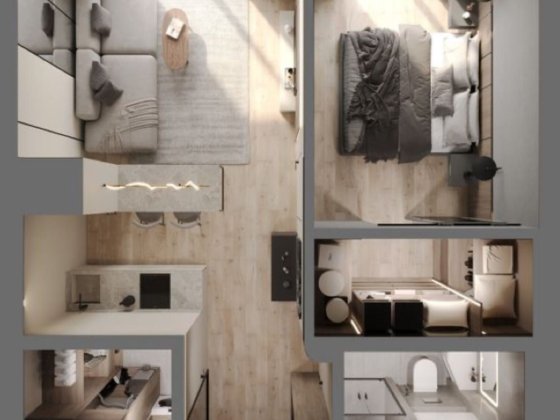 Квартира 37 м.2 20.200$ Белогородка