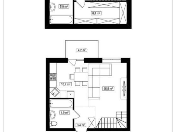 3-кімнатна квартира 80,7 м2 в ЖК Амстердам Клубний, Білогородка Білогородка