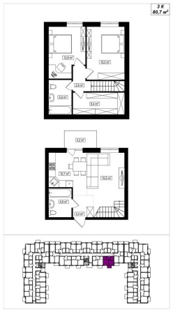 3-кімнатна квартира 80,7 м2 в ЖК Амстердам Клубний, Білогородка - фото 1