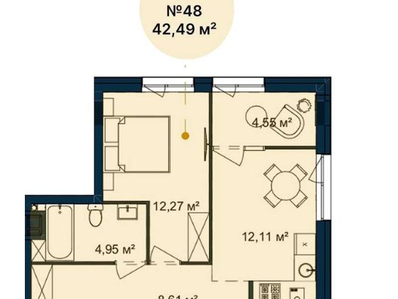 Однокімнатна квартира в новобудові Family Home, Млинів Млинов