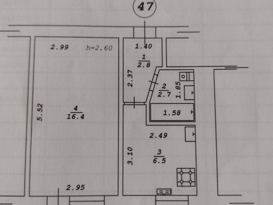 Однокімнатна квартира Кролевець