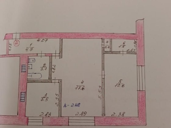 Продам  квартиру 2 кімнатну Балаклея