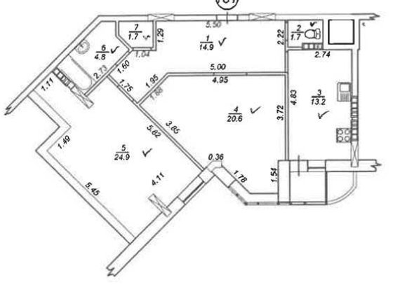 Продаж 2-х кімнатної квартири в житловому стані Бориспіль
