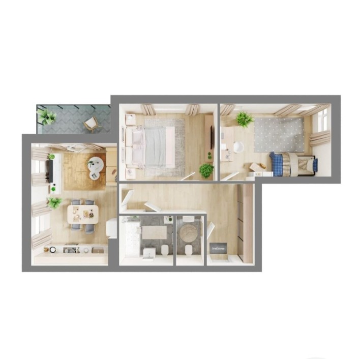 3-на квартира в Krona Park II, з великою кухньою - фото 1