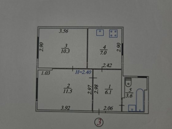 2-кімнатна квартира з кладовою та підвалом Вишневое