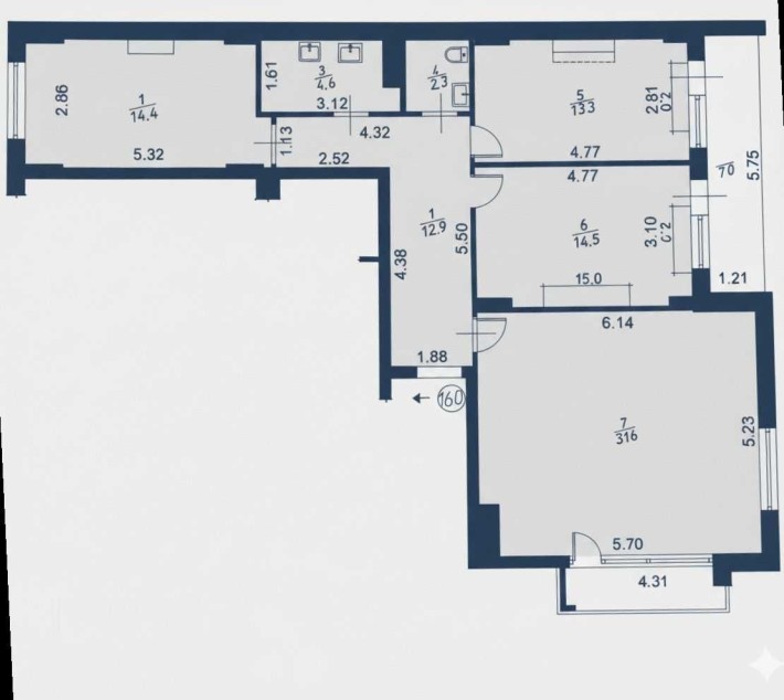 Центр, нове ЖК Family Plaza, 3-к, 97 м²,  Комірка 4 м², Під єОселю - фото 1