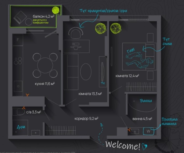 двокімнатна квартира  в новому  центрі ІФ - фото 1