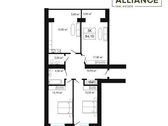 3-кім квартира готова до ремонту ЖК Княгинин Ивано-Франковск