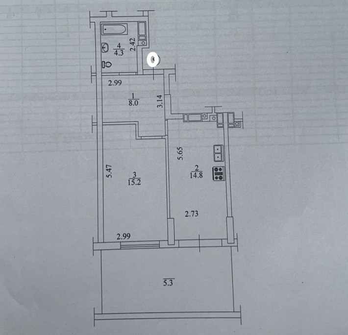 Однокімнатна квартира, Центральний парк, тираса - фото 1