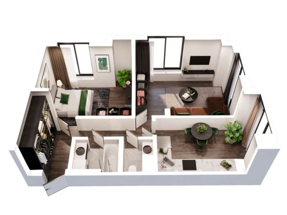 Готова 2к квартира,  без комісії, 57,7 м.кв Вишневое