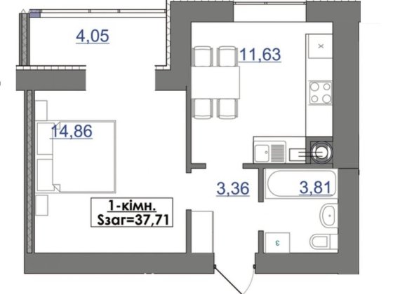 Гарна однокімнатна квартира з виглядом на вовчинецькі гори Ивано-Франковск