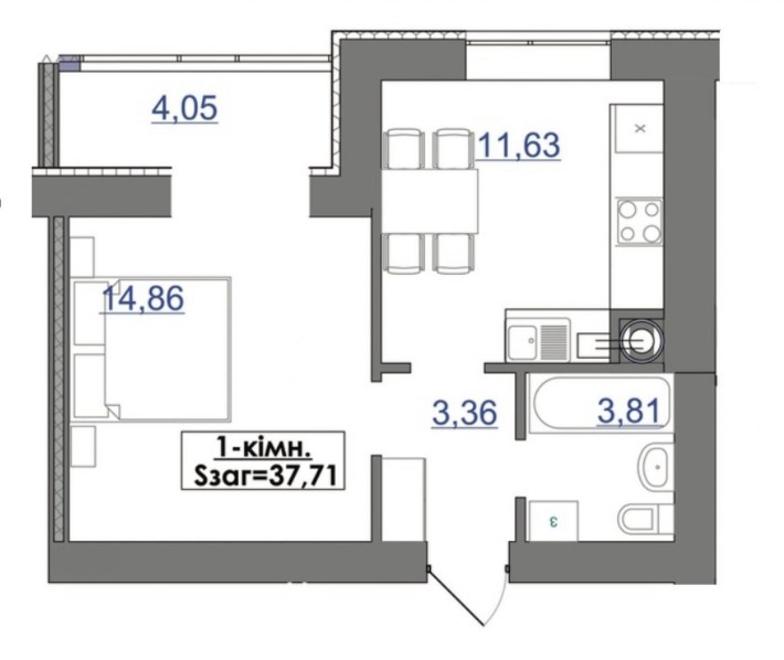 Гарна однокімнатна квартира з виглядом на вовчинецькі гори - фото 1