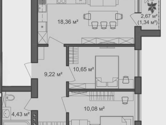 2к квартира в новому будинку! Індивідуальне газове опалення Буча