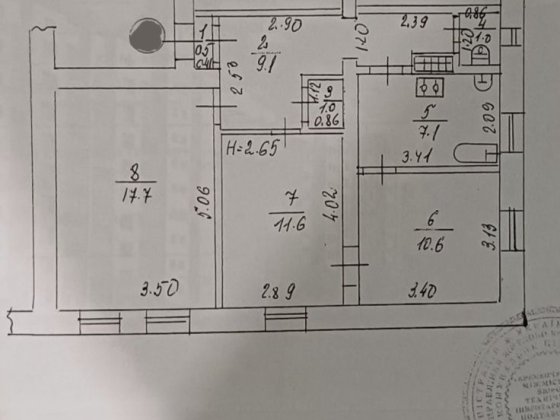 Продам 3 ком, Сталинка, Центр Кременчуг