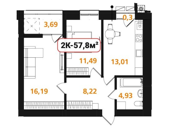 Двокімнатна квартира 57,8м Опришівська слобода РОЗТЕРМІНУВАННЯ Ивано-Франковск