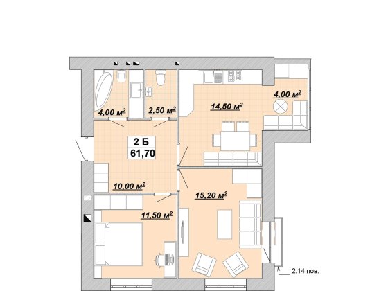 Продається 2 кімнатна квартира .Видова  ,ЖК  Район  Княгинин Ивано-Франковск