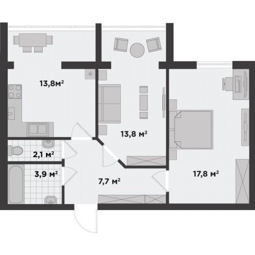 Двокімнатна квартира 60м2 Буча! Ціна під ключ - фото 1